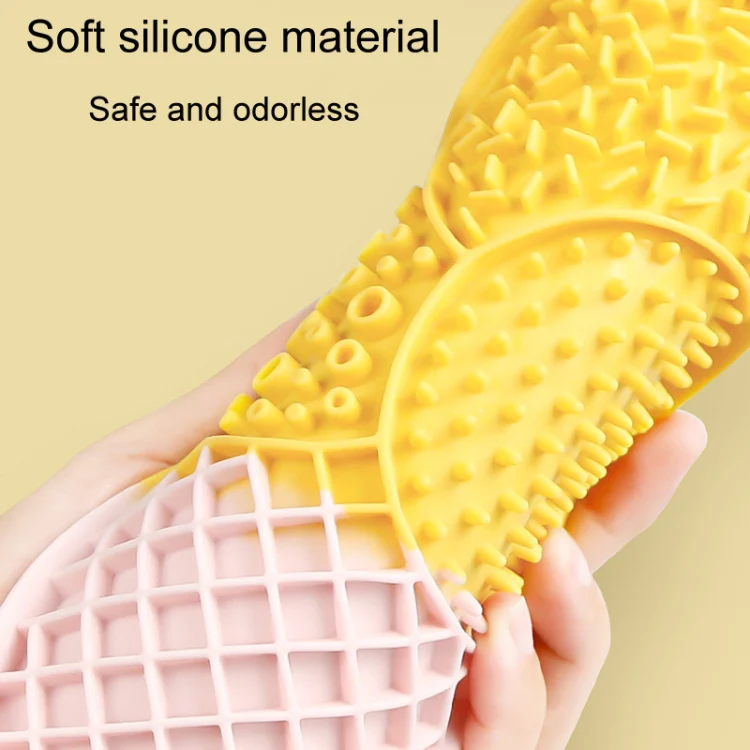 Ice-Cream Silicone Pet Licking Tray Cats And Dogs Anti-Choking Slow Eating Pad(Yellow) - Image 6