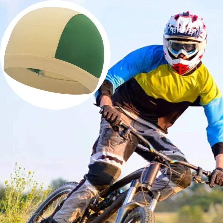 Ice Silk Riding Cap Outdoor Mountain Bike Helmet Inner Hat Sunscreen Absorbent Wicking Sports Cap, Size: Free code(Khaki) - Image 7