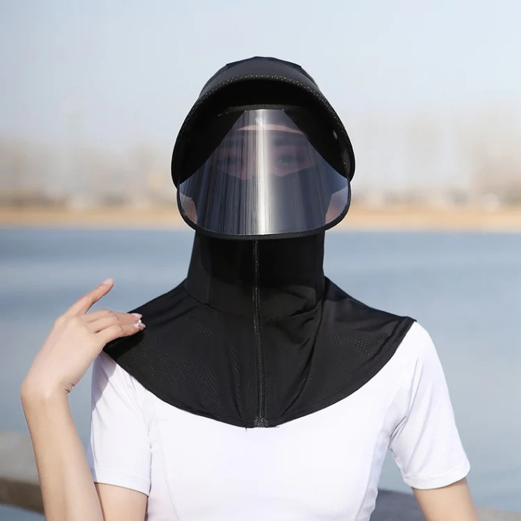 Ice Silk Sun Shade Hat Summer Face Mask Hat Cycling Sun Hat, Size: One Size(Light Gray) - Image 2
