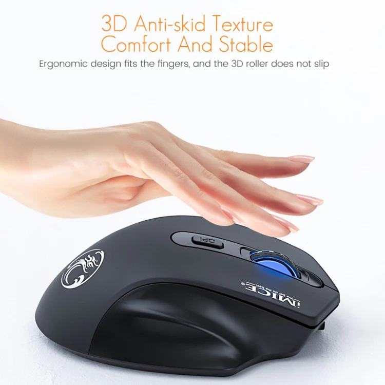 iMICE G-1800 Rechargeable  4 Buttons 1600 DPI 2.4GHz Silent Wireless Mouse for Computer PC Laptop(Black) - Image 6