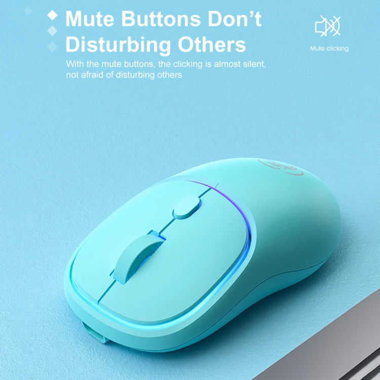 iMICE W-618 Rechargeable 4 Buttons 1600 DPI 2.4GHz Silent Wireless Mouse for Computer PC Laptop (Blue) - Image 5