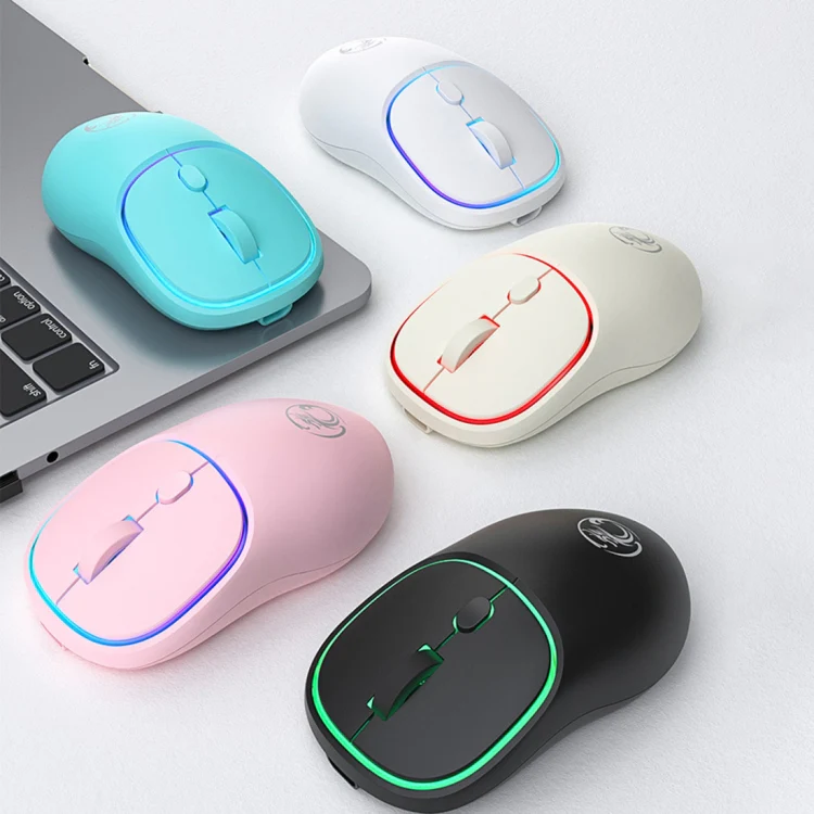 iMICE W-618 Rechargeable 4 Buttons 1600 DPI 2.4GHz Silent Wireless Mouse for Computer PC Laptop (Pink) - Image 3