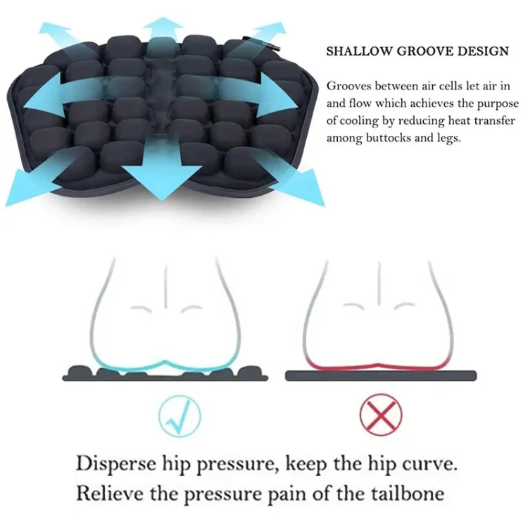 IN-SC003 Car Office Inflatable Airbag Seat Cushion, Style: Manual Inflation (Black) - Image 6