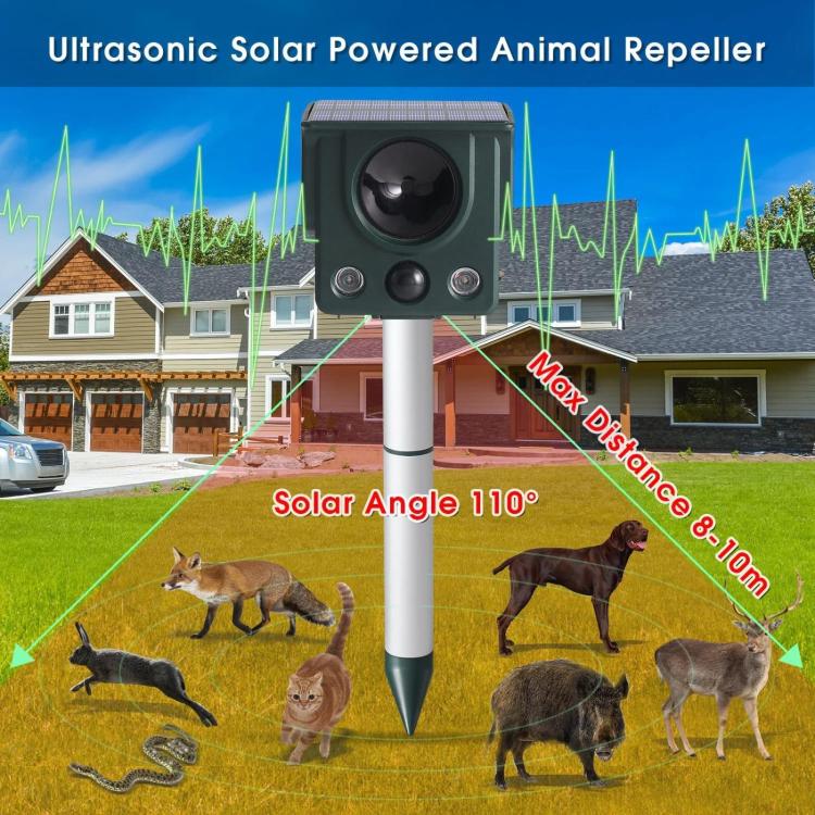 Infrared Sensor LED Strobe Ultrasonic Solar-Powered Animal Repellent(SJZ058) - Image 8