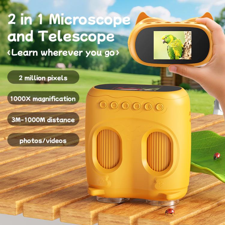 inskam 387 2MP 2-inch Display 2-in-1 Kids Digital Microscope & Binocular Telescope(Yellow) - Image 6