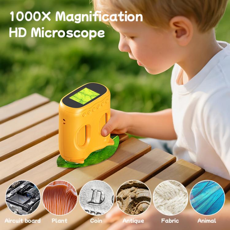 inskam 387 2MP 2-inch Display 2-in-1 Kids Digital Microscope & Binocular Telescope(Yellow) - Image 8