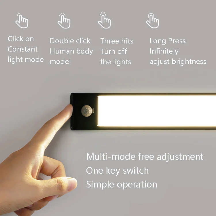 Intelligent Automatic Human Body Induction Wireless LED Lamp 20cm(Silver + White Light) - Image 5