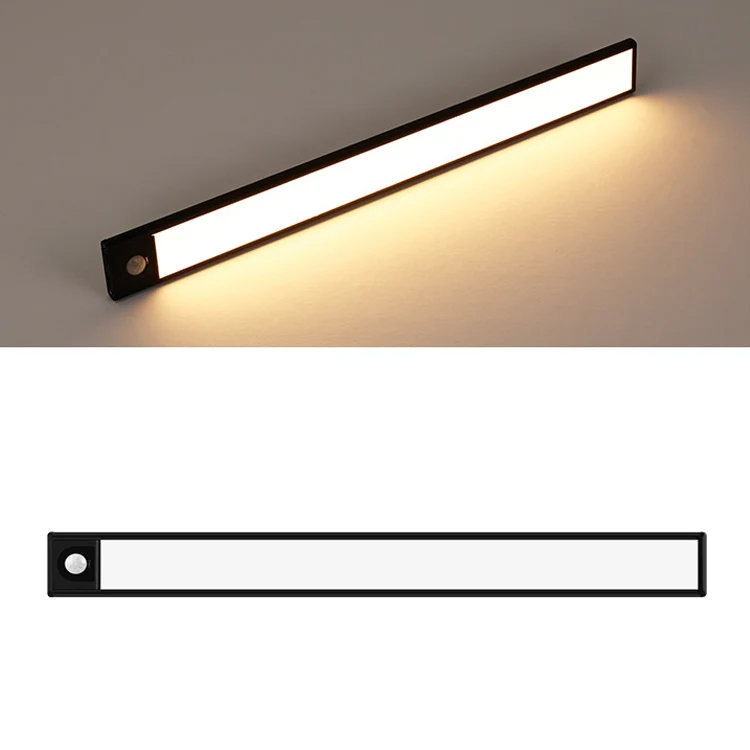 Intelligent Automatic Human Body Induction Wireless LED Lamp 60cm(Black + Warm Light)