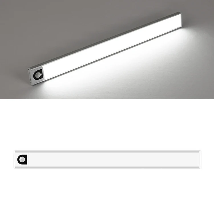 Intelligent Automatic Human Body Induction Wireless LED Lamp 80cm(Silver + White Light)