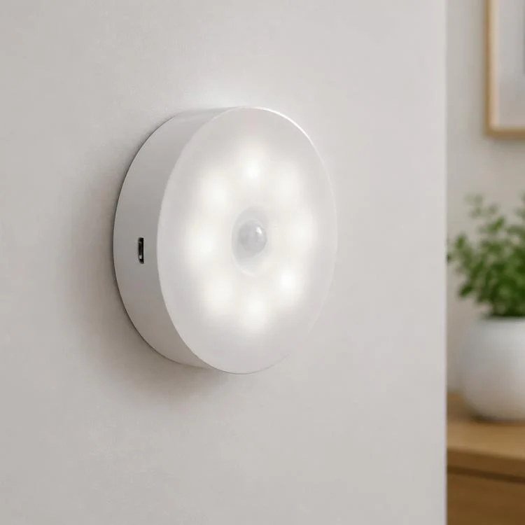 Intelligent Human Body Induction LED Night Light Bedside Lamp No Switch(White Light)