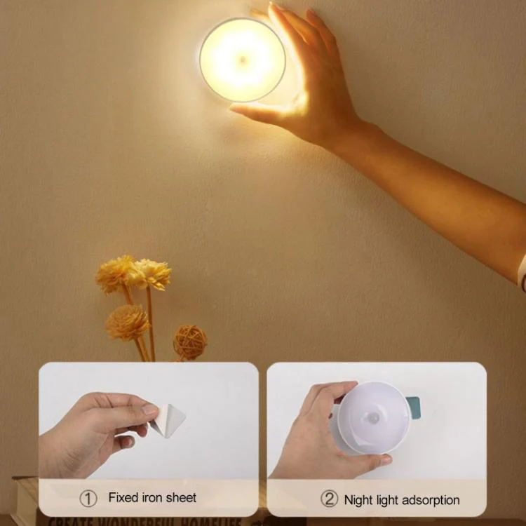 Intelligent Human Body Induction LED Night Light Bedside Lamp No Switch(White Light) - Image 5