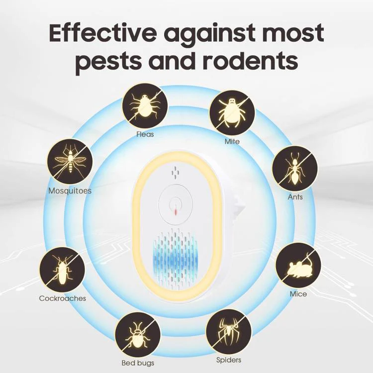Intelligent Ultrasonic Mosquito Repellent Lamp, Household Silent Repeller For Mice, Insects & Cockroaches US Plug - Image 4