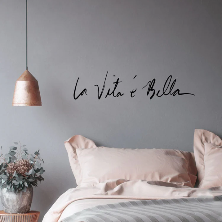 Italian Beautiful Life Decorative Wall Stickers, Size:55x11cm(Black) - Image 3