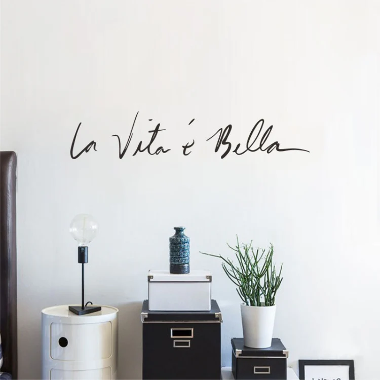 Italian Beautiful Life Decorative Wall Stickers, Size:55x11cm(Black) - Image 5
