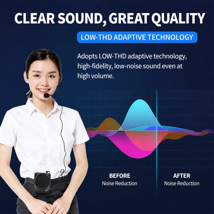 J-801 Portable Waist Hanging Microphone Teaching Voice Amplifier(UK Plug) - Image 4