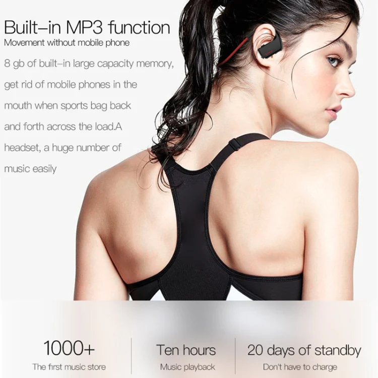 J2 Bluetooth 4.2 Binaural Hanging Type Wireless Sports Bluetooth Earphone, Built-in Memory (Gold) - Image 13