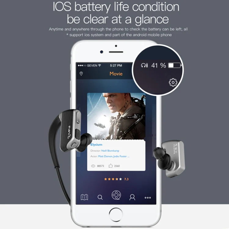 J2 Bluetooth 4.2 Binaural Hanging Type Wireless Sports Bluetooth Earphone, Built-in Memory (Gold) - Image 14