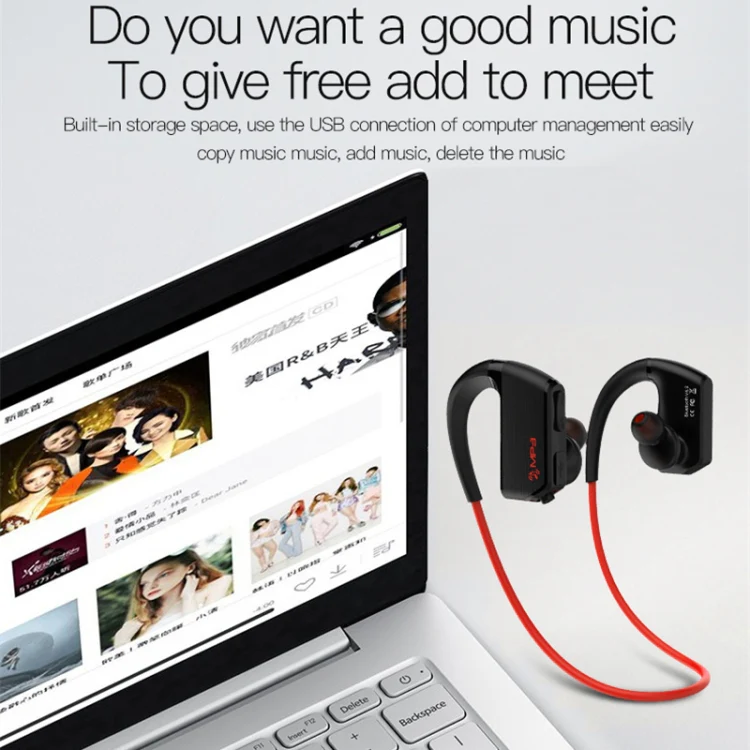 J2 Bluetooth 4.2 Binaural Hanging Type Wireless Sports Bluetooth Earphone, Built-in Memory (Silver) - Image 8