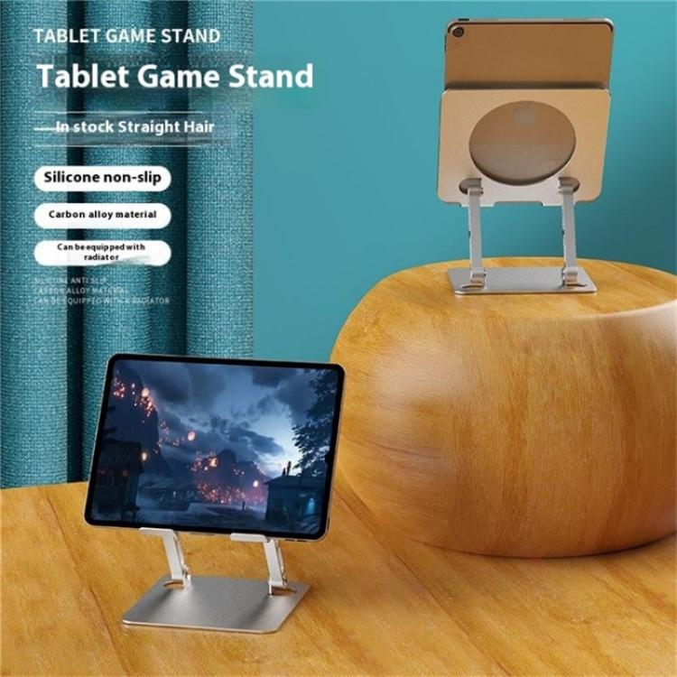 J23S Folding Height Adjustable Desktop Tablet Metal Cooling Holder(Grey) - Image 2