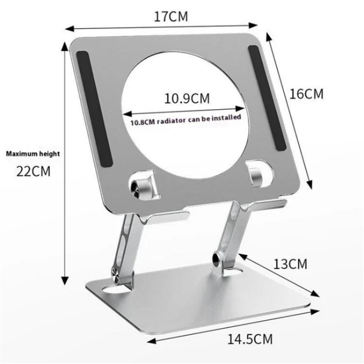 J23S Folding Height Adjustable Desktop Tablet Metal Cooling Holder(Silver) - Image 9