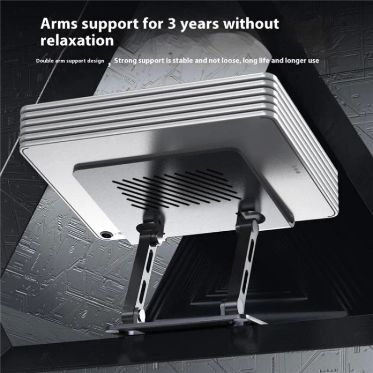 J26S Adjustable Foldable Desktop Tablet Alloy Steel Metal Stand(Grey) - Image 3