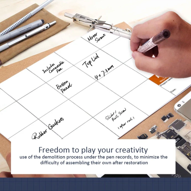JAKEMY JM-Z09 25cm x 20cm Magnetic Project Mat with Marker Pen for iPhone / Samsung Repairing Tools - Image 6