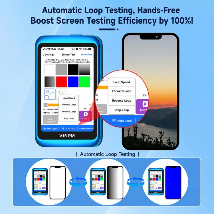 JCID V15PM Professional LCD Touch Screen Tester with 36 Test Flex Cable - Image 8