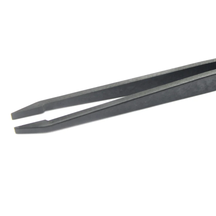 JF-S13 Anti-static Carbon Fiber Straight Tip Tweezers(Black) - Image 4