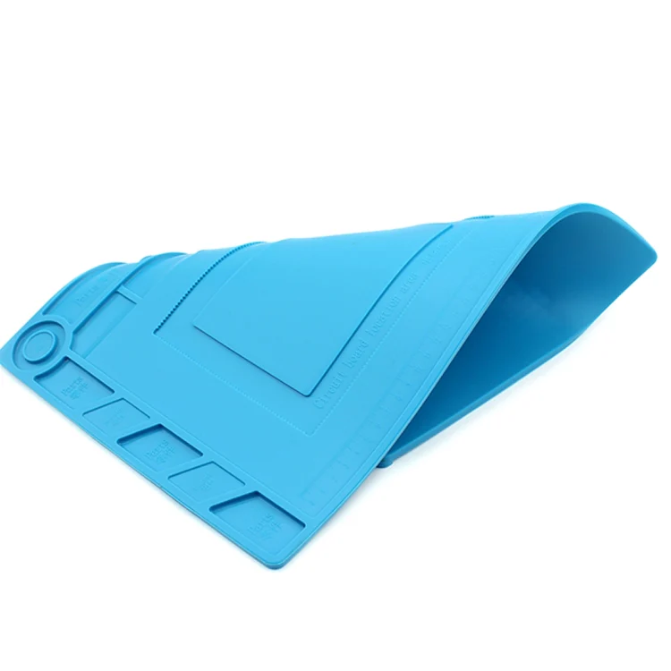 JIAFA S-150 Maintenance Platform Heat-resistant Repair Insulation Pad Silicone Mats with Screws Position(Blue) - Image 4