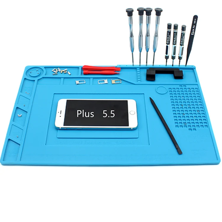 JIAFA S-150 Maintenance Platform Heat-resistant Repair Insulation Pad Silicone Mats with Screws Position(Blue) - Image 8