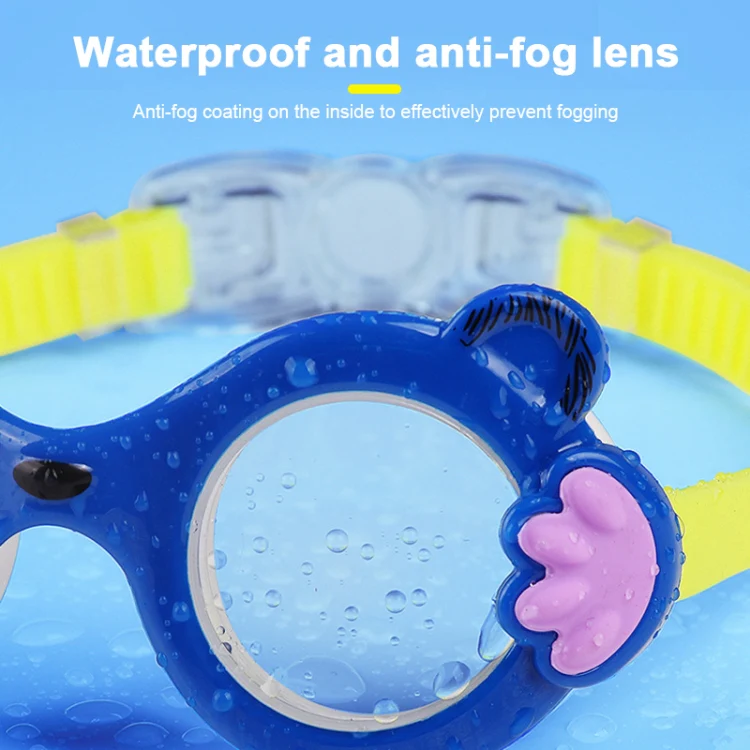 JIEHU JH8560 Children Waterproof and Anti-fog Cartoon Cat Shape Swimming Goggles(Blue Yellow) - Image 5