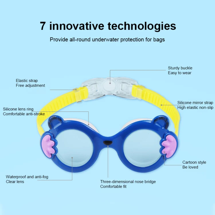 JIEHU JH8560 Children Waterproof and Anti-fog Cartoon Cat Shape Swimming Goggles(Purple) - Image 4