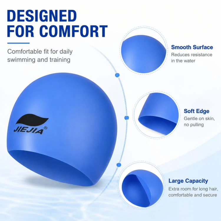 JIEJIA Extra Large Elastic Waterproof Silicone Swim Cap(MC805) - Image 4