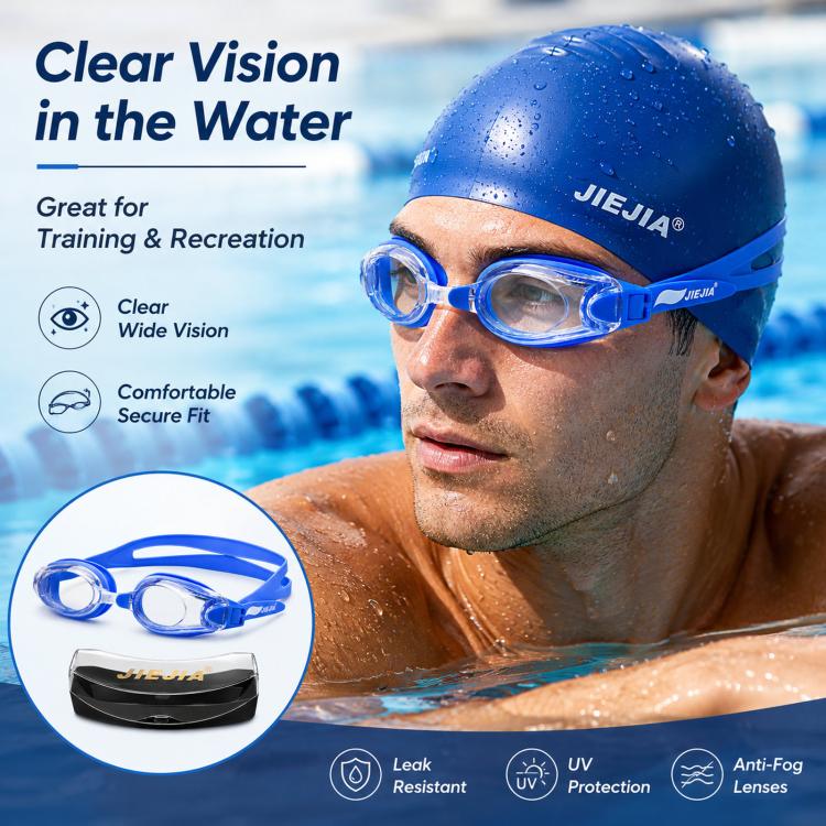 JIEJIA High-Definition Plain Waterproof Anti-fog Swimming Goggles(Purple AH105) - Image 6
