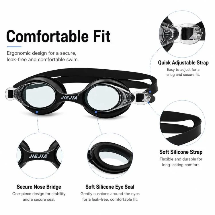 JIEJIA High-Definition Waterproof and Anti-Fog Silicone Swimming Goggles(Light Blue) - Image 4