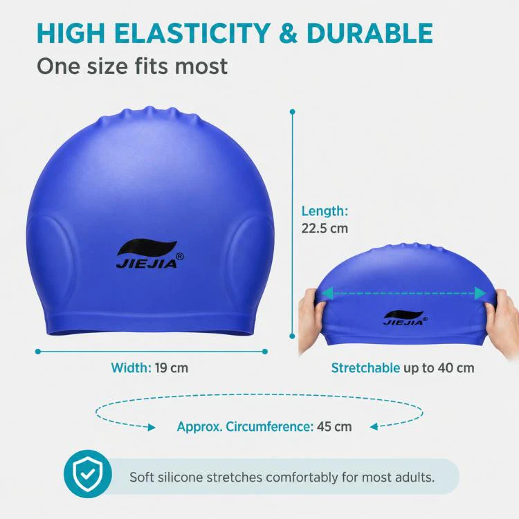 JIEJIA Swimming Silicone Ear-Protecting Swimming Cap With Earplugs And Nose Clip(Pink) - Image 3