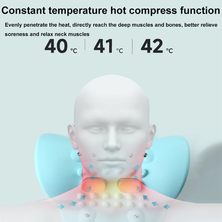 JJ-001 EMS Hot Compress Pulse Multifunctional Shoulder and Neck Massager(Blue) - Image 6