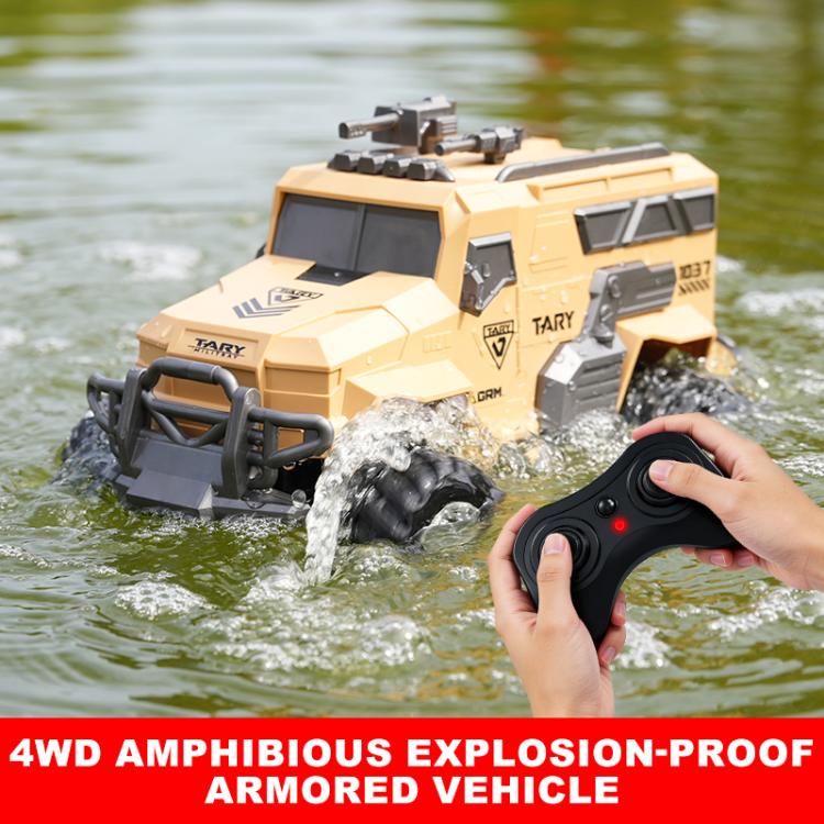 JJR/C Q241 Four-Wheel Drive Amphibious Explosion Proof Waterproof Remote Control Armored Vehicle(Black) - Image 5