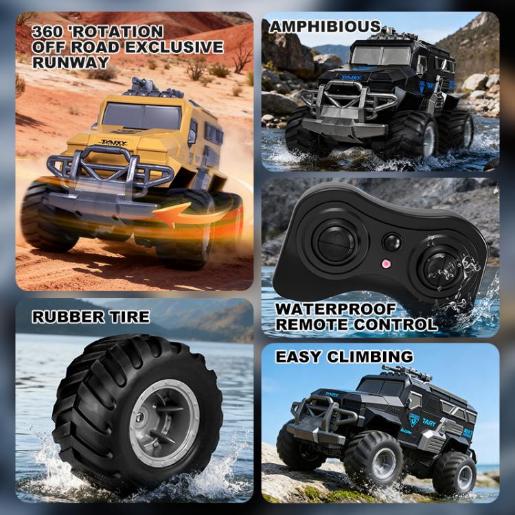 JJR/C Q241 Four-Wheel Drive Amphibious Explosion Proof Waterproof Remote Control Armored Vehicle(Black) - Image 6