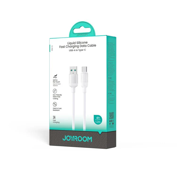 JOYROOM S-A62 Lively Series 3A USB-A to USB-C / Type-C Fast Charging Data Cable, Length: 1.2m(White) - Image 2