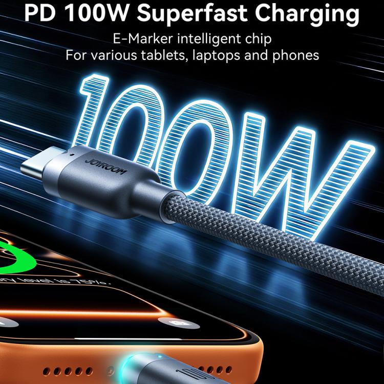 JOYROOM S-A63 StarWay Series 1.2m 100W Type-C to Type-C Auto Power-Off Fast Charging Data Cable(Black) - Image 3