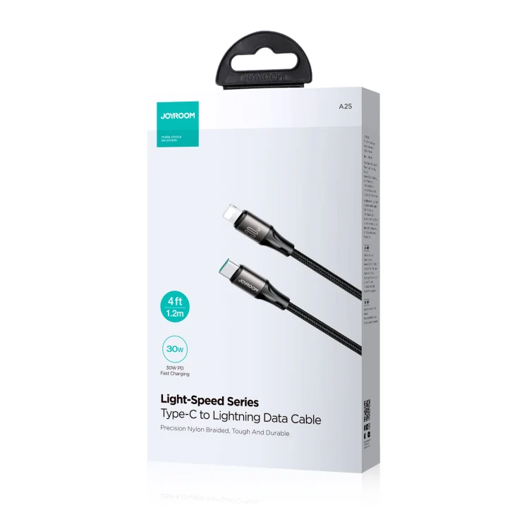 JOYROOM SA25-CL3 30W USB-C/Type-C to 8 Pin Fast Charge Data Cable, Length:1.2m(Black) - Image 8