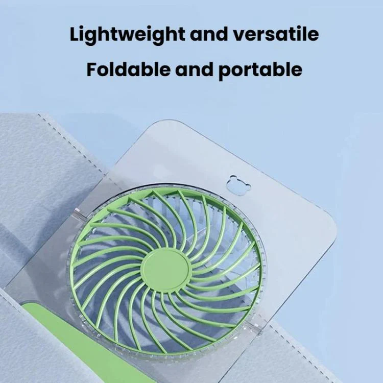 JP-08 Ultra-Thin Desktop Mini Fan Quiet Transparent Digital Display Fan For Office Desk(Green) - Image 8