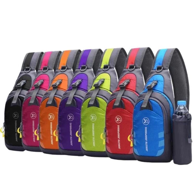 JUNLETU 1028 Outdoor Water Bottle Chest Pack Nylon Waterproof Travel Shoulder Bag(Purple) - Image 11