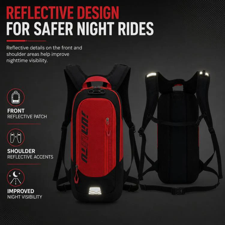 JUNLETU Hiking Trail Running Mountaineering Backpack Running Fitness Outdoor Cycling Hydration Pack(Black) - Image 9