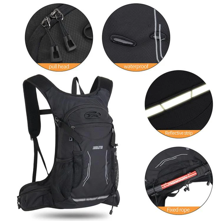 JUNLETU Outdoor Sports Cycling Backpack Waterproof Nylon Lightweight Breathable Travel Hiking Backpack(Dark Blue) - Image 5