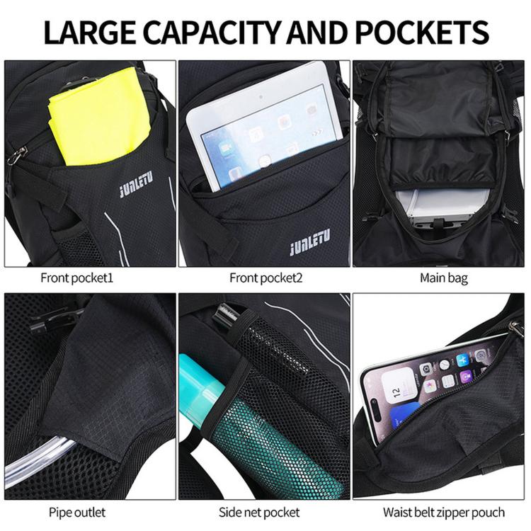 JUNLETU Outdoor Sports Cycling Backpack Waterproof Nylon Lightweight Breathable Travel Hiking Backpack(Dark Blue) - Image 8