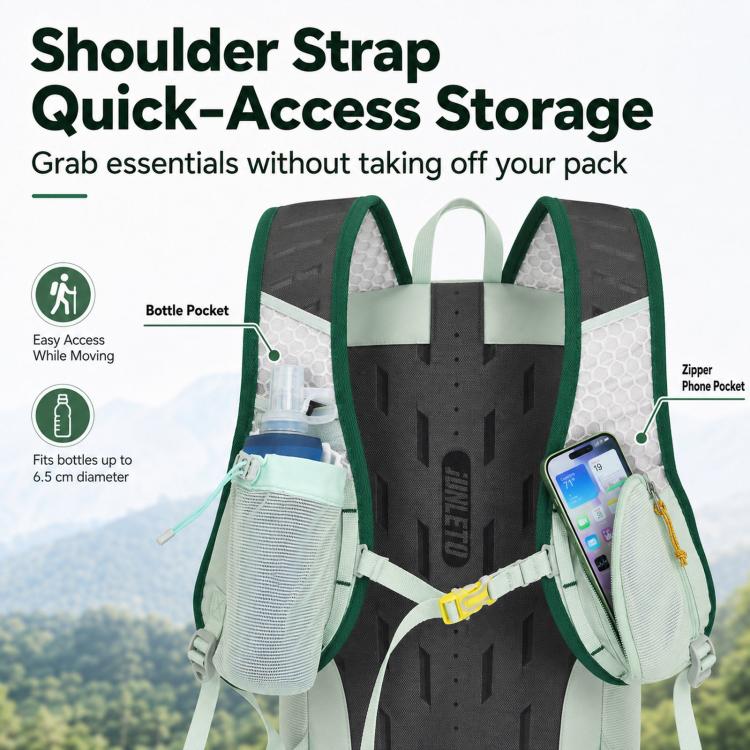 JUNLETU Waterproof Outdoor Sports Backpack Ultra-Lightweight Breathable Trail Cycling Pack(Dusty Yellow) - Image 6
