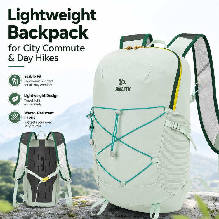JUNLETU Waterproof Outdoor Sports Backpack Ultra-Lightweight Breathable Trail Cycling Pack(Light Green) - Image 3