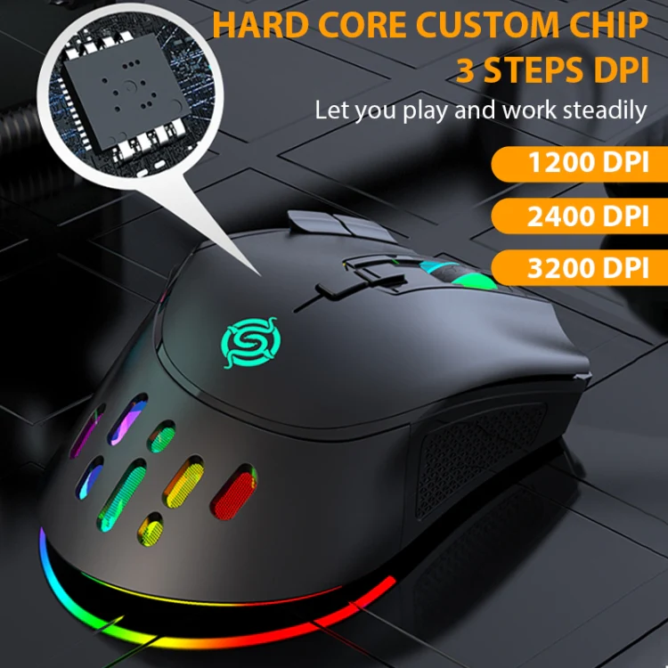 K-Snake BM520 9-button 3200DPI 2.4G RGB Wireless Dual-mode Gaming Mouse(White) - Image 2